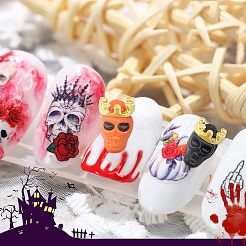 45Pcs 9 Style Alloy Skull & Skeleton Cabochons&nbsp;MRMJ-OC0002-77