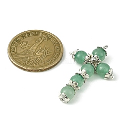 Natural Green Aventurine Copper Wire Wrapped Pendants&nbsp;PALLOY-TA00066-01
