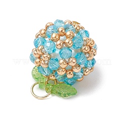 Acrylic & Glass Seed Beaded Pendants&nbsp;PALLOY-MZ00880