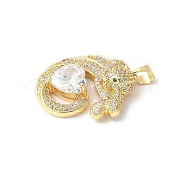 Brass Micro Pave Cubic Zirconia Pendants&nbsp;ZIRC-I071-21G