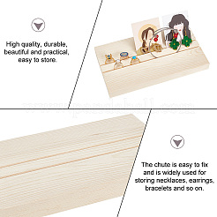 2 Slots Rectangle Wood Earring Display Card Stands&nbsp;EDIS-WH0031-19