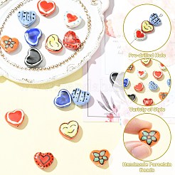 16Pcs 8 Colors Handmade Porcelain Beads&nbsp;PORC-CJ0001-43