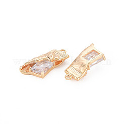 Brass Micro Pave Cubic Zirconia Pendants&nbsp;KK-N232-292