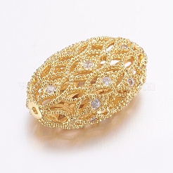 Brass Micro Pave Cubic Zirconia Beads&nbsp;ZIRC-G125-44G