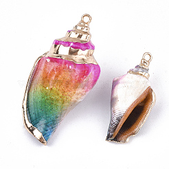 Spray Paint & Electroplate Spiral Shell Pendants&nbsp;X-SSHEL-S262-02C