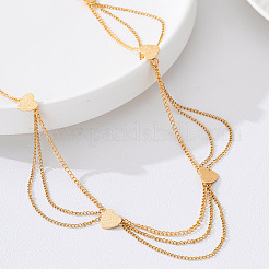 Summer Beach Alloy Heart Layered Tassel Chain Belts for Women&nbsp;WG38E0B-01