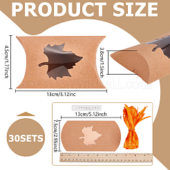 30Pcs Maple Leaf Pattern Kraft Paper Pillow Candy Boxes&nbsp;CON-BC0007-48