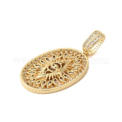 Rack Plating Brass Micro Pave Clear Cubic Zirconia Pendants&nbsp;KK-C067-09G-04