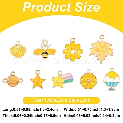 18Pcs 9 Styles Alloy Enamel Pendants&nbsp;ENAM-YW0006-51