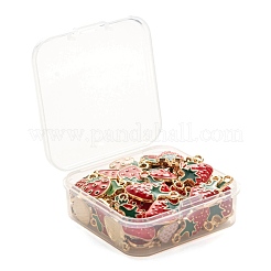 100Pcs 10 Style Light Gold Alloy Enamel Pendants&nbsp;ENAM-LS0001-66