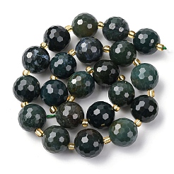 Natural Moss Agate Beads Strands&nbsp;G-C249-A25-16MM