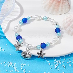 ABS Plastic Imitation Pearl Beads Stretch Bracelet&nbsp;BJEW-JB09742-01