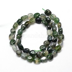 Natural Moss Agate Nuggets Beads Strands&nbsp;X-G-J335-06