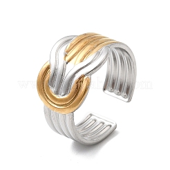 Adjustable 304 Stainless Steel Cuff Rings for Women&nbsp;RJEW-B150-01GP-02