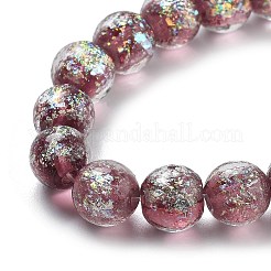 Handmade Dichroic Foil Glass Beads Strands&nbsp;DICH-U001-06F
