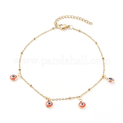 Evil Eye Lampwork Charm Anklets Sets&nbsp;AJEW-AN00421