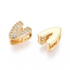 Brass Micro Pave Clear Cubic Zirconia Beads&nbsp;KK-T071-17G-V
