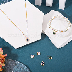 4Pcs 4 Colors Brass Micro Pave Cubic Zirconia Pendants&nbsp;KK-TA0002-58
