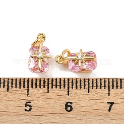 Brass Pave Cubic Zirconia Pendants&nbsp;KK-H078-33G-05