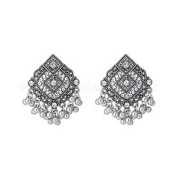 Alloy Crystal Rhinestone Rhombus Chandelier Earrings for Women&nbsp;WG50357-02