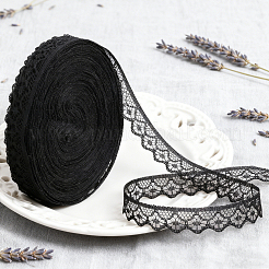 2 Rolls 2 Colors Polyester Flower Lace Ribbon&nbsp;OCOR-CY0003-85