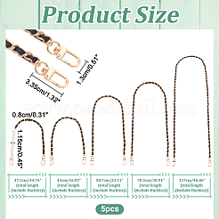 5Pcs 5 Styles Imitation Leather Purse Chains&nbsp;FIND-WR0009-59B