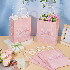 Bowknot Printed Paper Packaging Bags with Handles&nbsp;ABAG-WH0071-002B