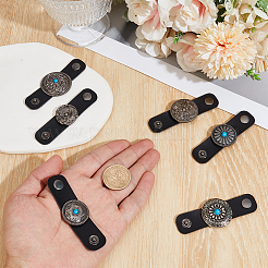 6Pcs 6 Styles PU Leather Leather Scarf Buckle Clips&nbsp;FIND-CY0001-87