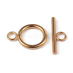Ion Plating(IP) 304 Stainless Steel Ring Toggle Clasps&nbsp;STAS-L176-12G