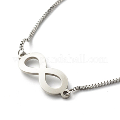 Tarnish Resistant Infinity Symbol Charm Adjustable Slider Bracelet for Men Women&nbsp;BJEW-JB06688-02