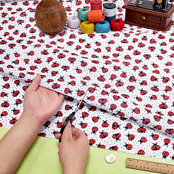 2M Ladybug Pattern Polyester Fabric&nbsp;DIY-WH0061-055