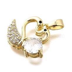 Brass Micro Pave Cubic Zirconia Pendants&nbsp;KK-P336-27G-04