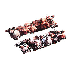12Pcs UV Single Face Printed Wood Cattle Pendant Decorations&nbsp;WOOD-N020-05