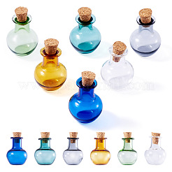 6Pcs 6 Colors Round Glass Cork Bottles Ornament&nbsp;AJEW-TA0001-75