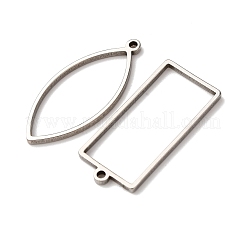 10Pcs 201 Stainless Steel Open Back Bezel Pendant Sets&nbsp;STAS-B101-06B-P