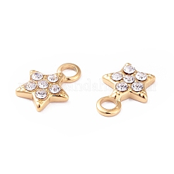 304 Stainless Steel Rhinestone Charms&nbsp;STAS-I670-01G