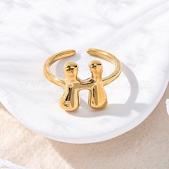 304 Stainless Steel Open Cuff Rings for Women&nbsp;LS-RJEW-M060-01G-08