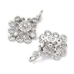 SHEGRACE Brass Pave Clear Cubic Zirconia Flower Chandelier Components Links&nbsp;XGRQ29316-393P