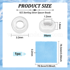 Flat Round 925 Sterling Silver Spacer Beads&nbsp;STER-BC0001-91B