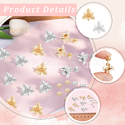 16Pcs 2 Colors Brass Stud Earring Findings&nbsp;KK-BBC0028-76