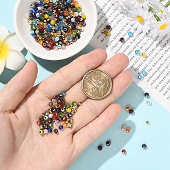 100Pcs Handmade Evil Eye Lampwork Round Bead Strands&nbsp;LAMP-YW0001-75