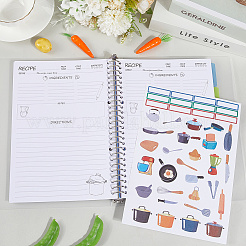 Rectangle Plastic Blank Recipe Notebook&nbsp;AJEW-WH20018-73C