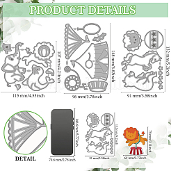 Animal Carnival Theme Carbon Steel Cutting Dies Stencils&nbsp;DIY-WH0309-3547