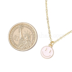 Alloy Enamel Smiling Face Pendant Necklaces&nbsp;NJEW-JN05259