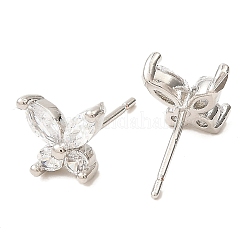 Butterfly Platinum Brass Stud Earrings&nbsp;EJEW-L270-07P
