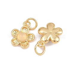 Natural White Jade Flower Charms&nbsp;KK-B157-18G-02