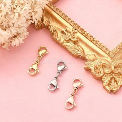 3Pcs 3 Colors 304 Stainless Steel Double Lobster Claw Clasps&nbsp;STAS-YW0001-52A