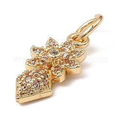 Brass Micro Pave Cubic Zirconia Charms&nbsp;KK-C133-03E-G