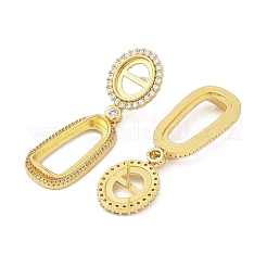 Brass Micro Pave Cubic Zirconia Dangle Stud Earring Findings&nbsp;KK-F891-02G