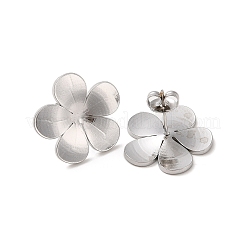 Non-Tarnish Flower 304 Stainless Steel Stud Earrings for Women&nbsp;EJEW-L272-031P-01